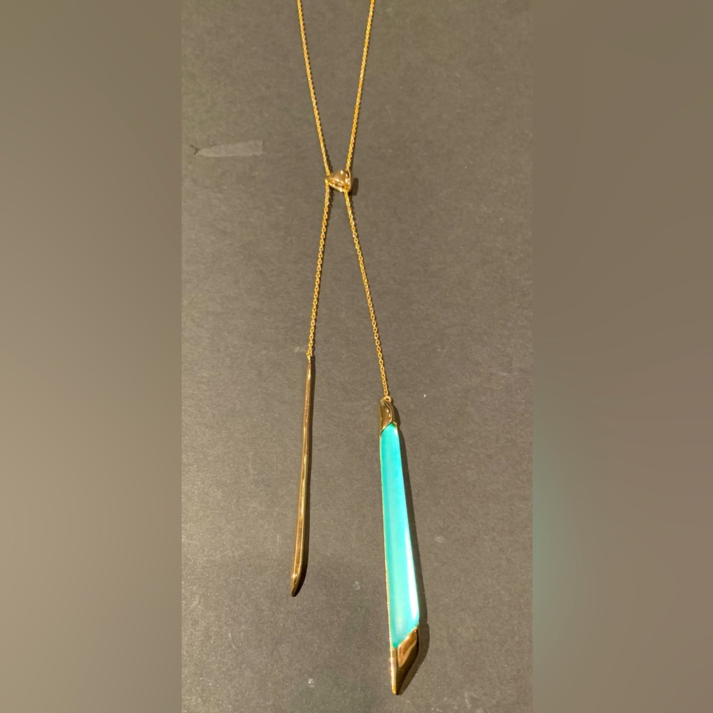 Alexis Bittar green lariat necklace